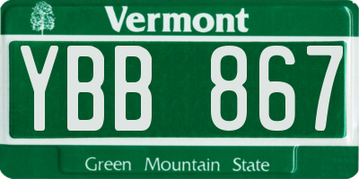 VT license plate YBB867