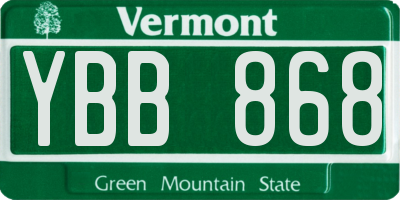 VT license plate YBB868