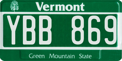VT license plate YBB869