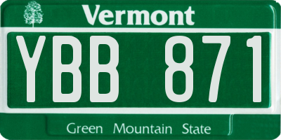 VT license plate YBB871