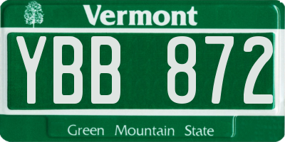 VT license plate YBB872