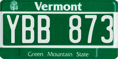 VT license plate YBB873