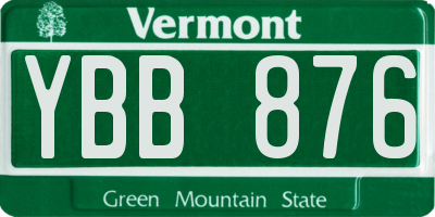 VT license plate YBB876