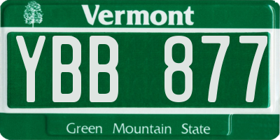 VT license plate YBB877