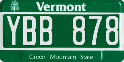 VT license plate YBB878
