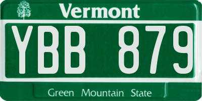 VT license plate YBB879
