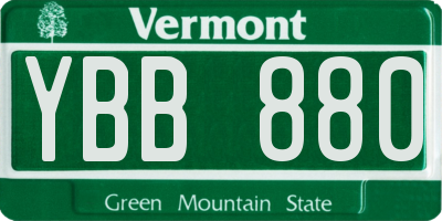 VT license plate YBB880