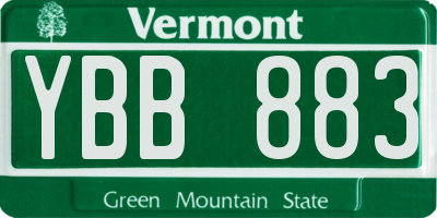 VT license plate YBB883