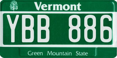 VT license plate YBB886