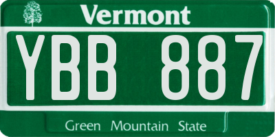 VT license plate YBB887