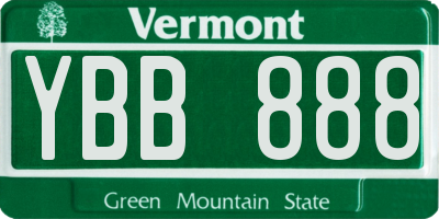 VT license plate YBB888