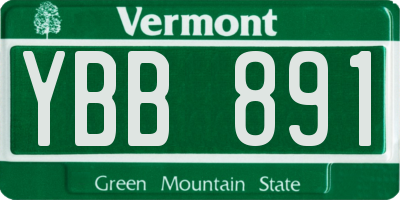 VT license plate YBB891