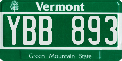 VT license plate YBB893