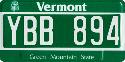 VT license plate YBB894