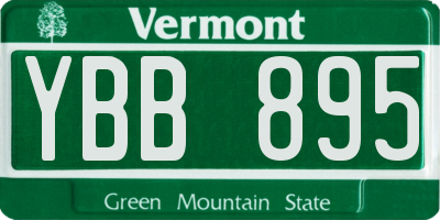 VT license plate YBB895