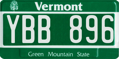 VT license plate YBB896