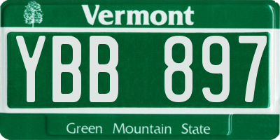 VT license plate YBB897