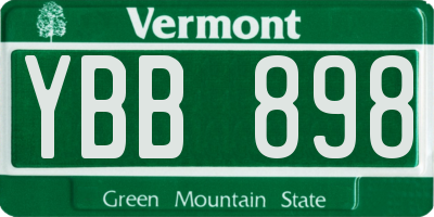 VT license plate YBB898