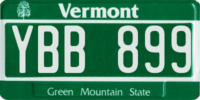 VT license plate YBB899
