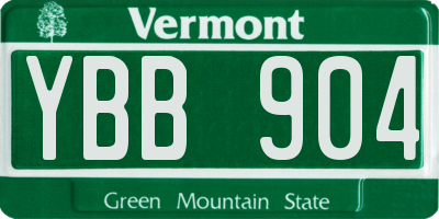 VT license plate YBB904