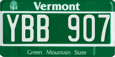 VT license plate YBB907