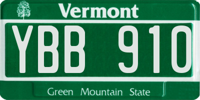 VT license plate YBB910