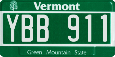 VT license plate YBB911