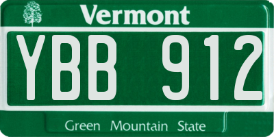 VT license plate YBB912