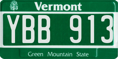 VT license plate YBB913