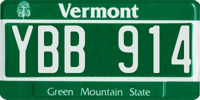 VT license plate YBB914
