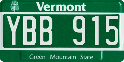 VT license plate YBB915