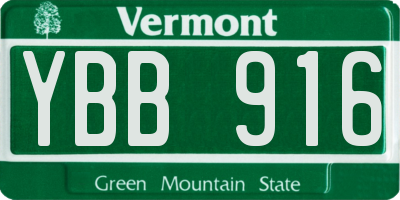 VT license plate YBB916