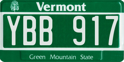 VT license plate YBB917