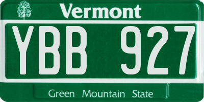 VT license plate YBB927