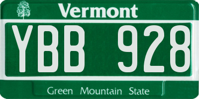 VT license plate YBB928