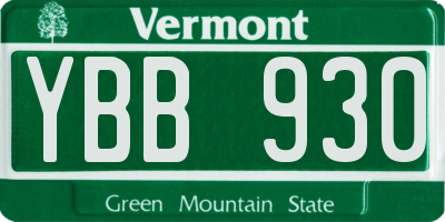 VT license plate YBB930