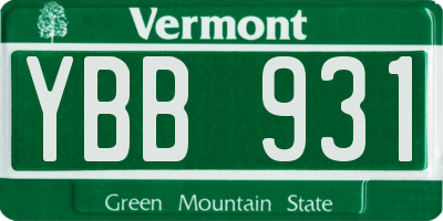 VT license plate YBB931