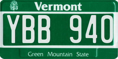VT license plate YBB940