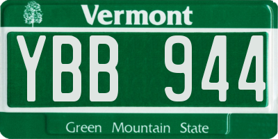 VT license plate YBB944