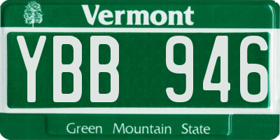 VT license plate YBB946