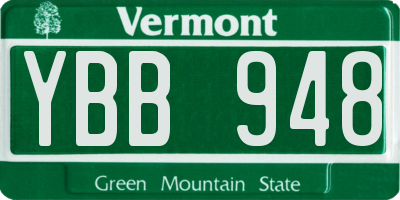 VT license plate YBB948