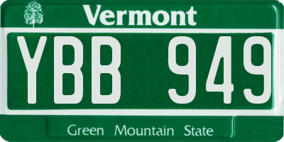 VT license plate YBB949
