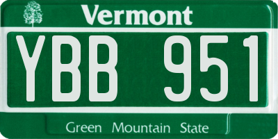 VT license plate YBB951