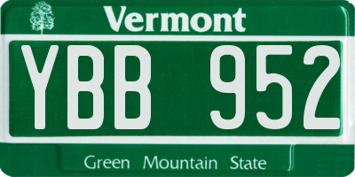 VT license plate YBB952