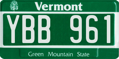 VT license plate YBB961