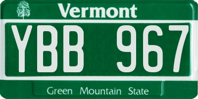 VT license plate YBB967
