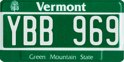 VT license plate YBB969