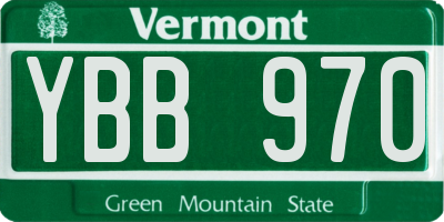 VT license plate YBB970