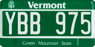 VT license plate YBB975