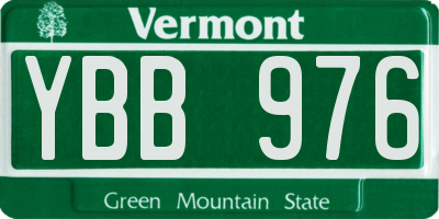 VT license plate YBB976